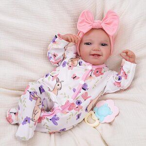 🆕20inch Soft Cloth Body Newborn Baby Dolls Poseable Limbs Sweet Smile Leen Girl